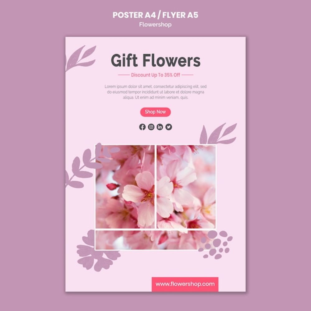 花漾心意 精選禮品鮮花海報模板指南